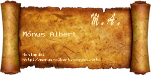Mónus Albert névjegykártya
