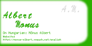 albert monus business card